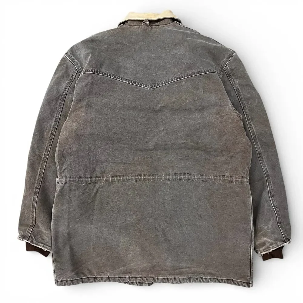 Vintage Carhartt Western Long Santa Fe Chore Coat Jacket Chestnut Mocha Brown M - Picture 5 of 16